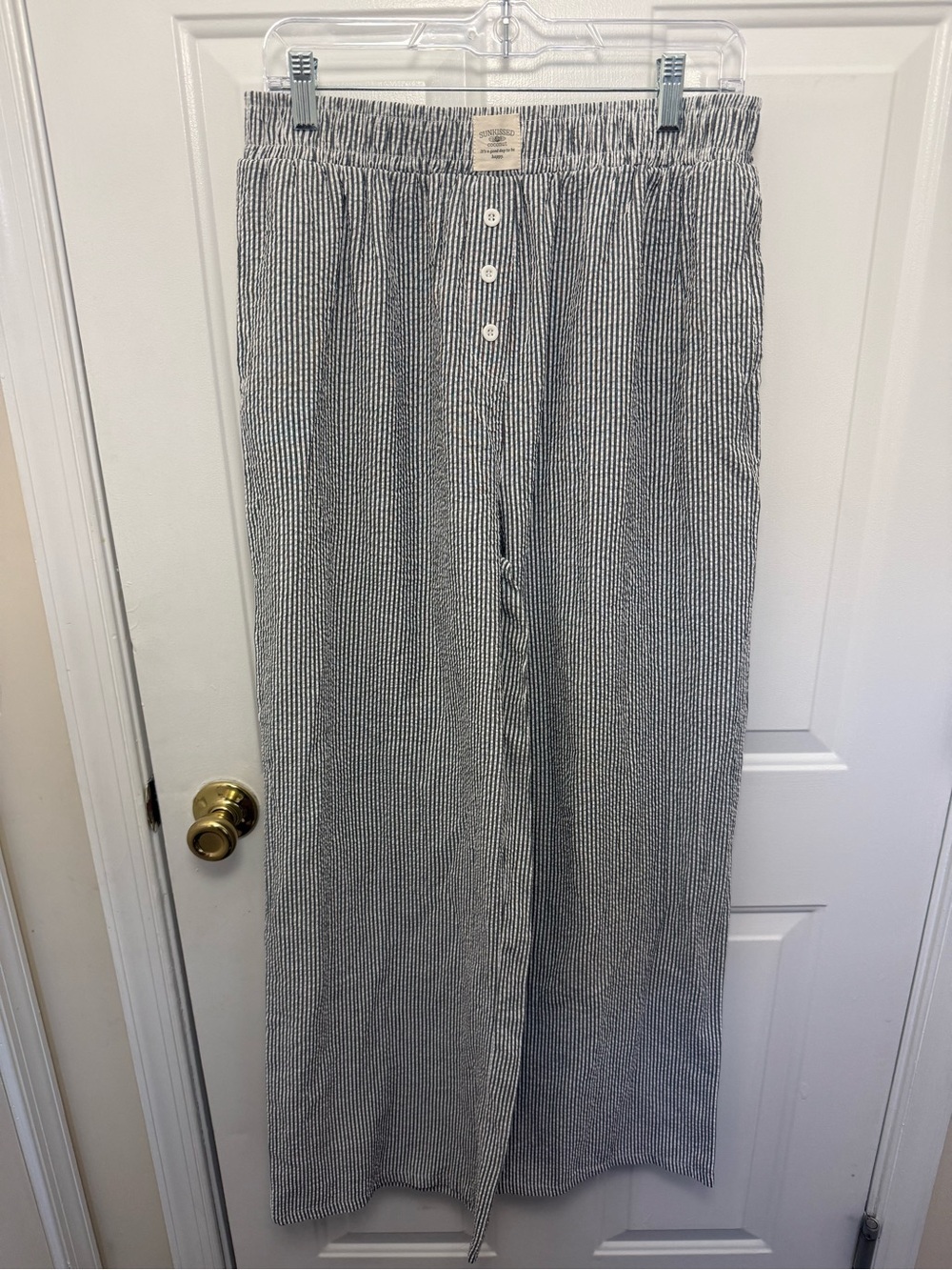 Sunkissed Coconut Blue Striped Boxer Pants Size XL Loungewear Comfy